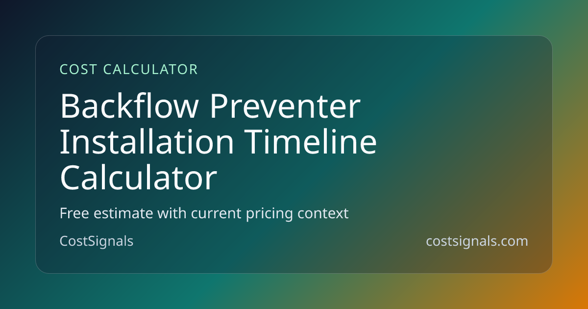 Backflow Preventer Installation Timeline Calculator | Project Duration ...