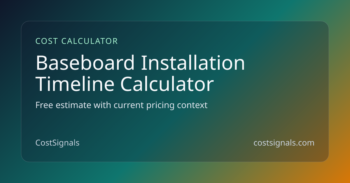 Baseboard Installation Timeline Calculator | Project Duration | CostSignals