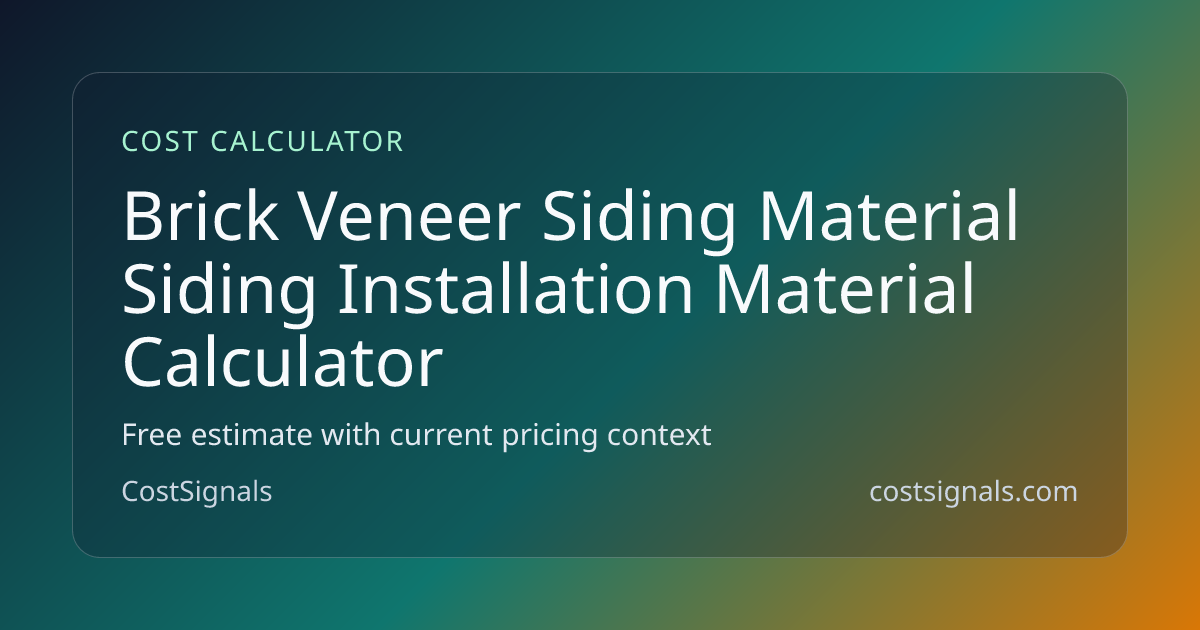 Siding Installation Material Calculator | CostSignals