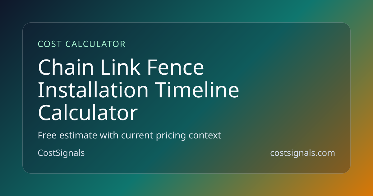 Chain Link Fence Installation Timeline Calculator | Project Duration ...
