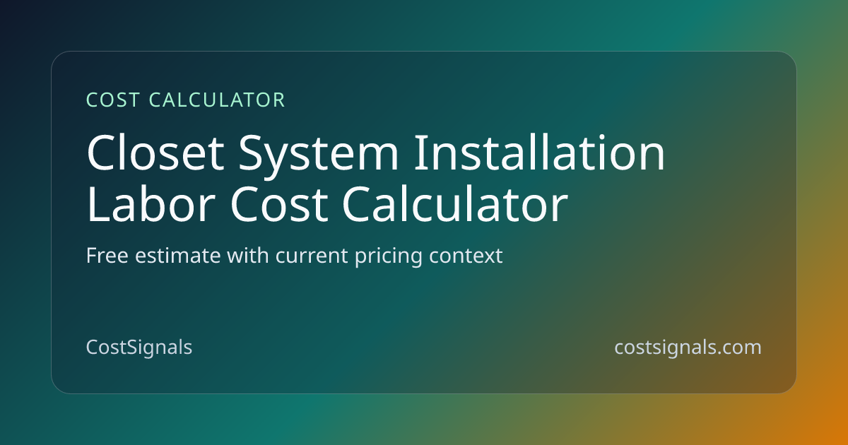 Closet System Installation Labor Cost Calculator | CostSignals