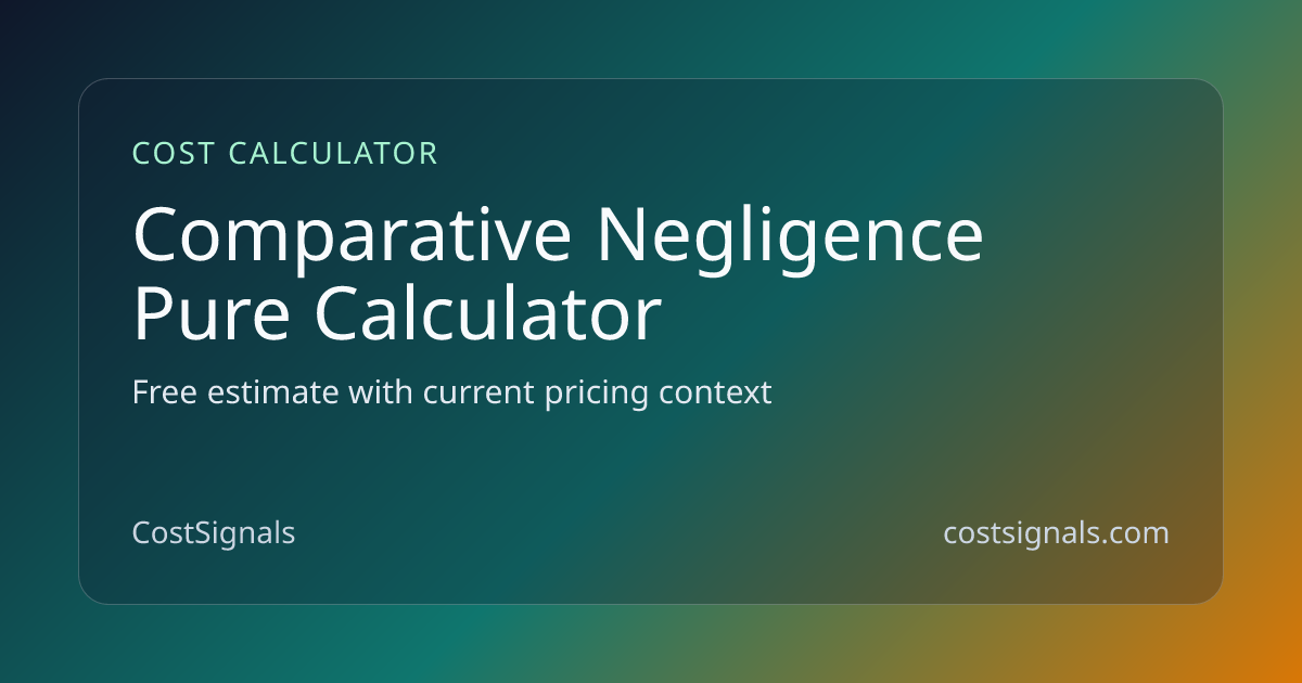 Pure Comparative Negligence Calculator | Educational Tool | CostSignals