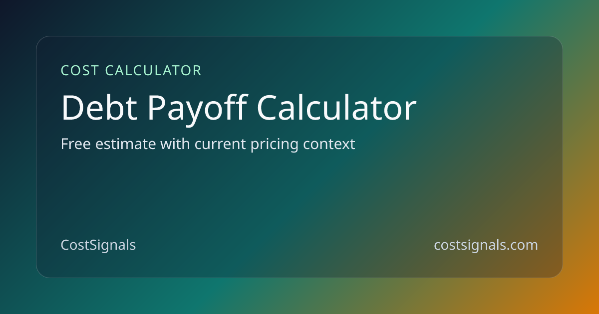 Debt Payoff Calculator | Free Calculator | CostSignals | CostSignals