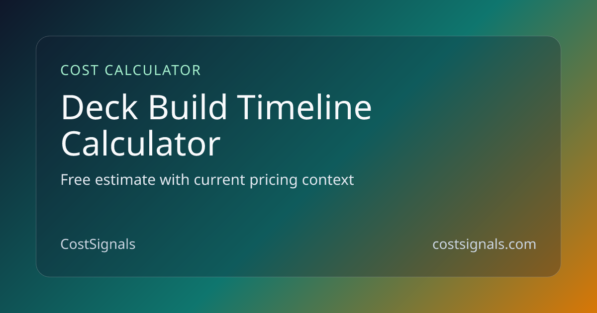 Deck Construction Timeline Calculator | Project Duration | CostSignals