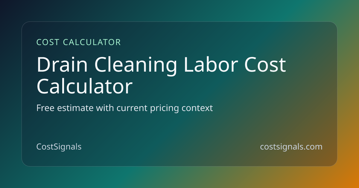 Drain Cleaning Labor Cost (2026) | CostSignals