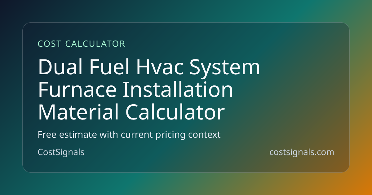 Furnace Installation Material Calculator | CostSignals