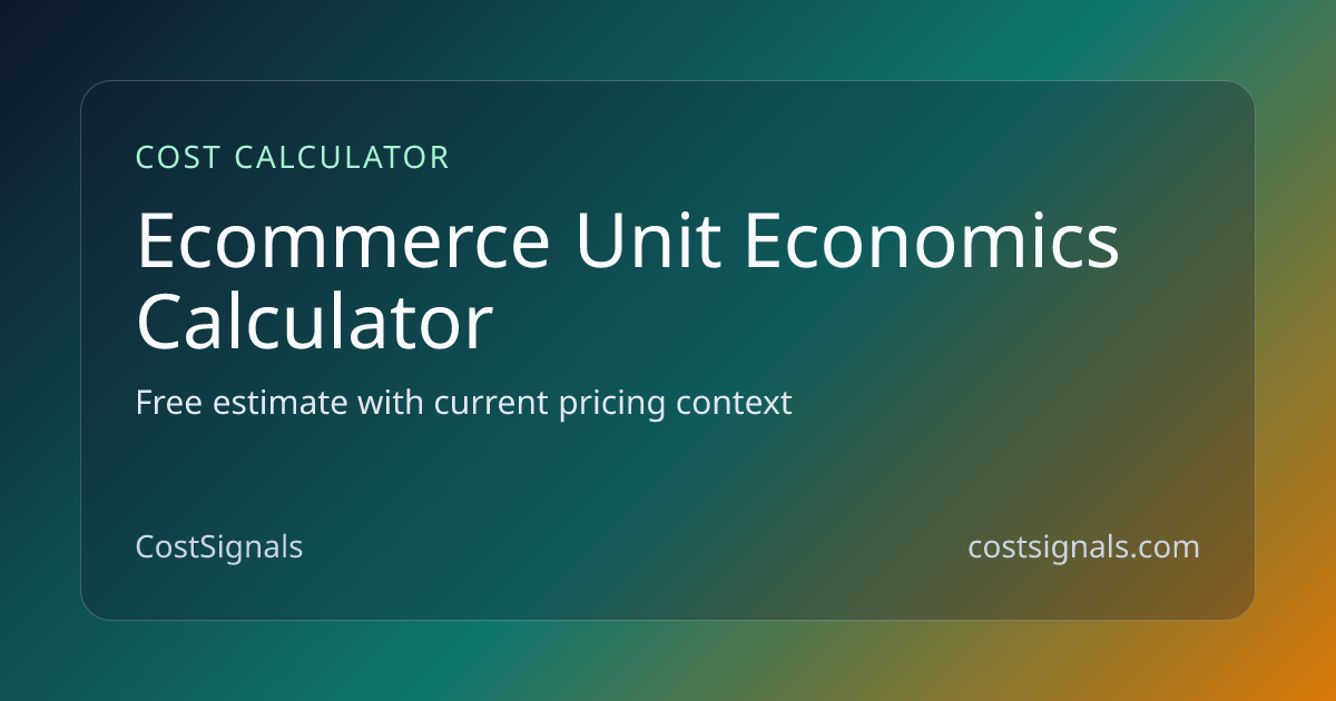 E-Commerce Unit Economics | Free Tool | CostSignals | CostSignals