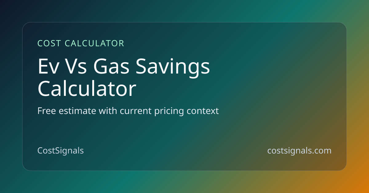 EV vs Gas Car Savings Calculator | Free Calculator | CostSignals ...