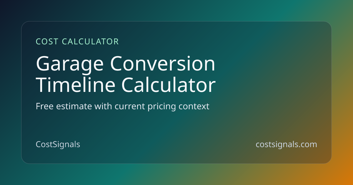Garage Conversion Timeline Calculator | Project Duration | CostSignals