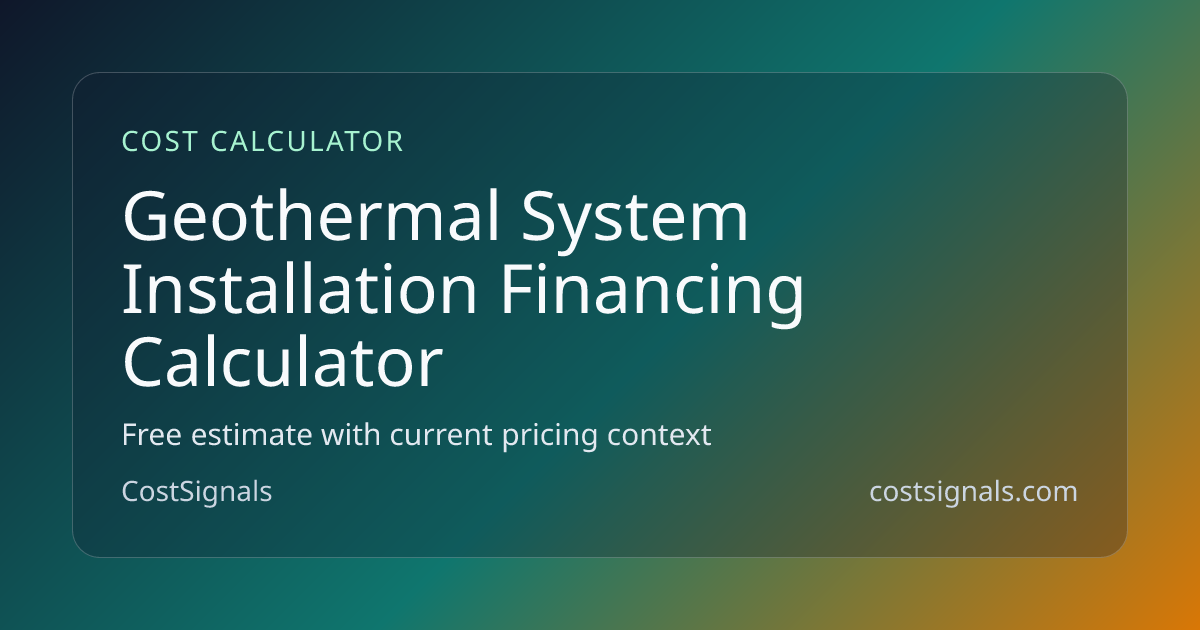 Geothermal Installation Cost Calculator