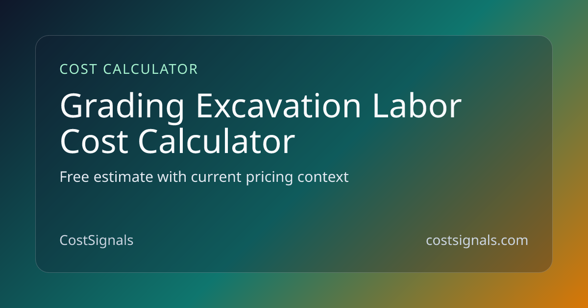 Site Grading & Excavation Labor Cost Calculator | CostSignals