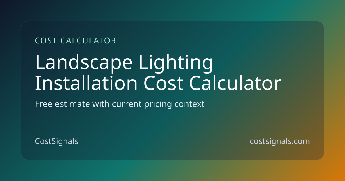 Landscape Lighting Installation Cost Calculator | Free Estimate ...