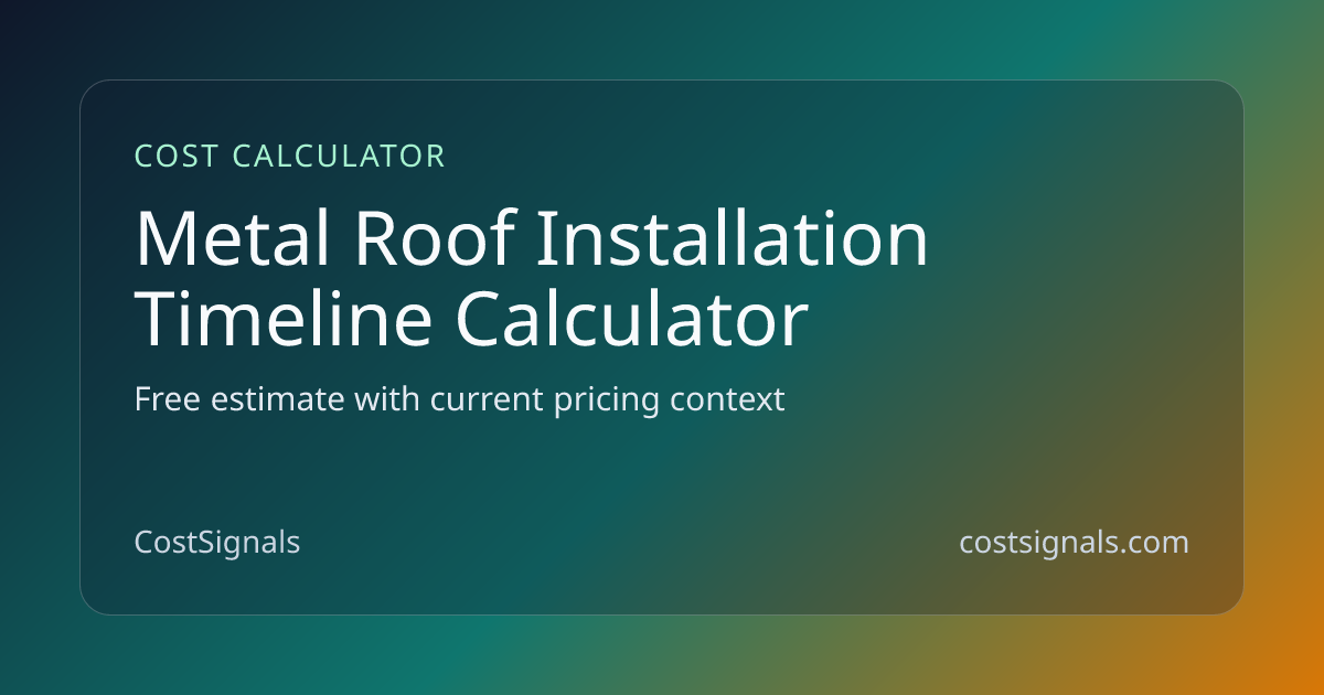 Metal Roof Installation Timeline Calculator | Project Duration ...