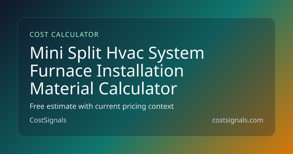Ductless Mini-Split Furnace Installation Material Calculator | CostSignals