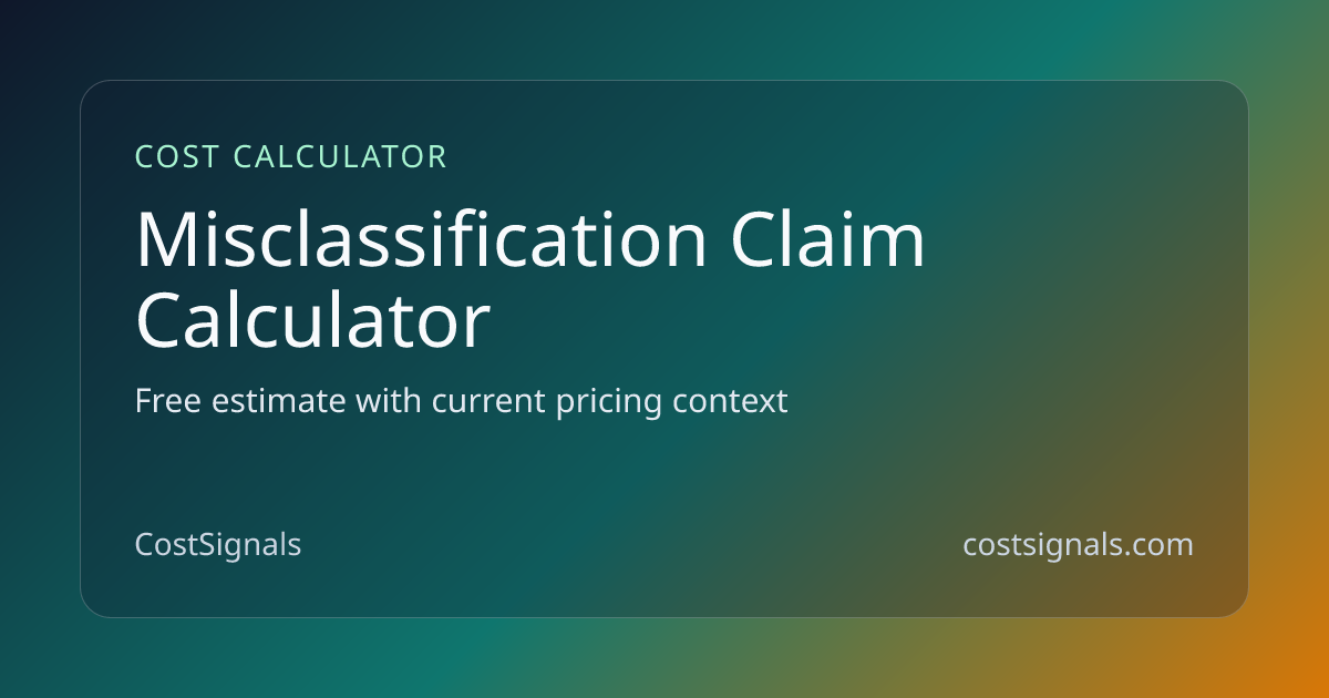 Employee Misclassification Claim Calculator | Educational Tool ...
