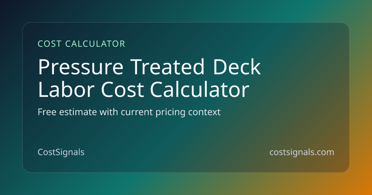 Pressure Treated Deck Labor Cost (2026) | Free Calculator | CostSignals