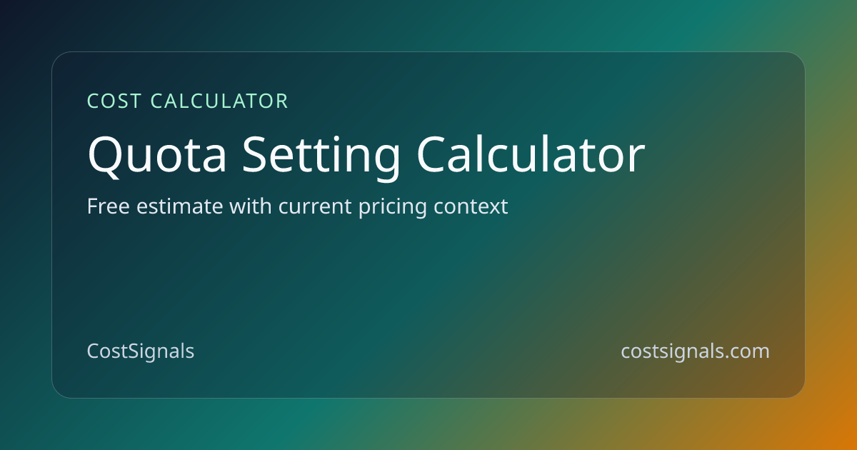 Sales Quota Setting Calculator | Free Tool | CostSignals | CostSignals