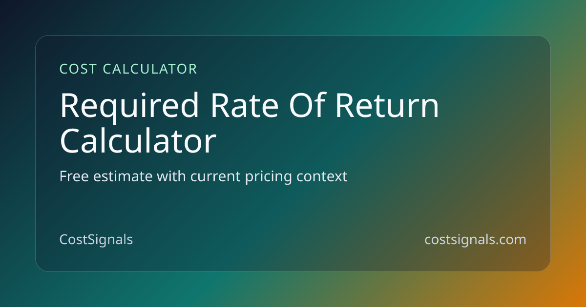 Required Rate of Return Calculator | Free Calculator | CostSignals