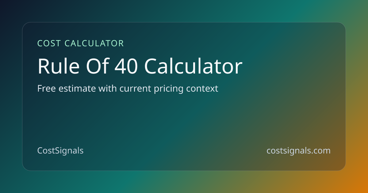 Rule of 40 Calculator | Free Tool | CostSignals | CostSignals