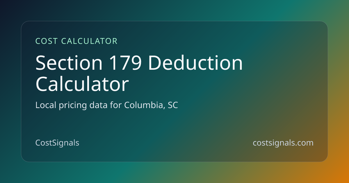 Section 179 Deduction Estimator | Free Tool | CostSignals | CostSignals