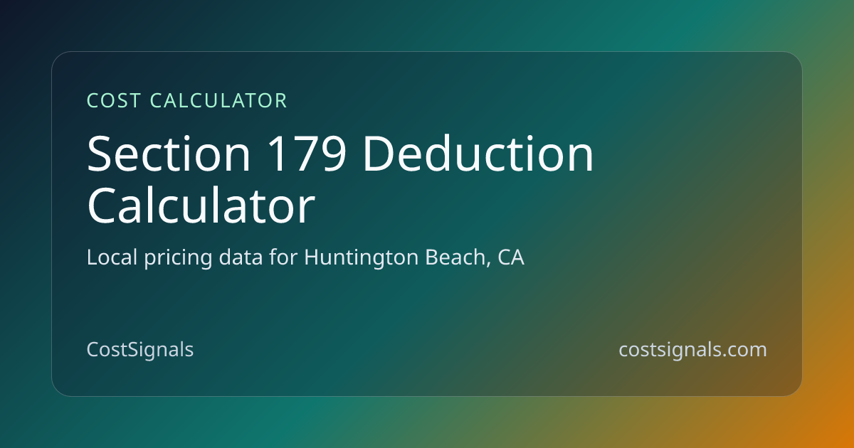 Section 179 Deduction Estimator | Free Tool | CostSignals | CostSignals