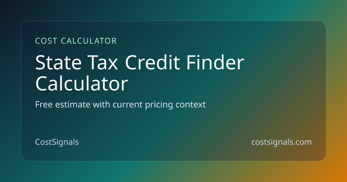 State Business Tax Credit Finder | Free Tool | CostSignals | CostSignals