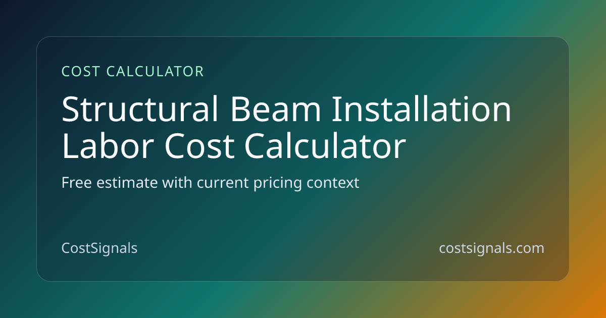 Structural Beam Installation Labor Cost Calculator | CostSignals