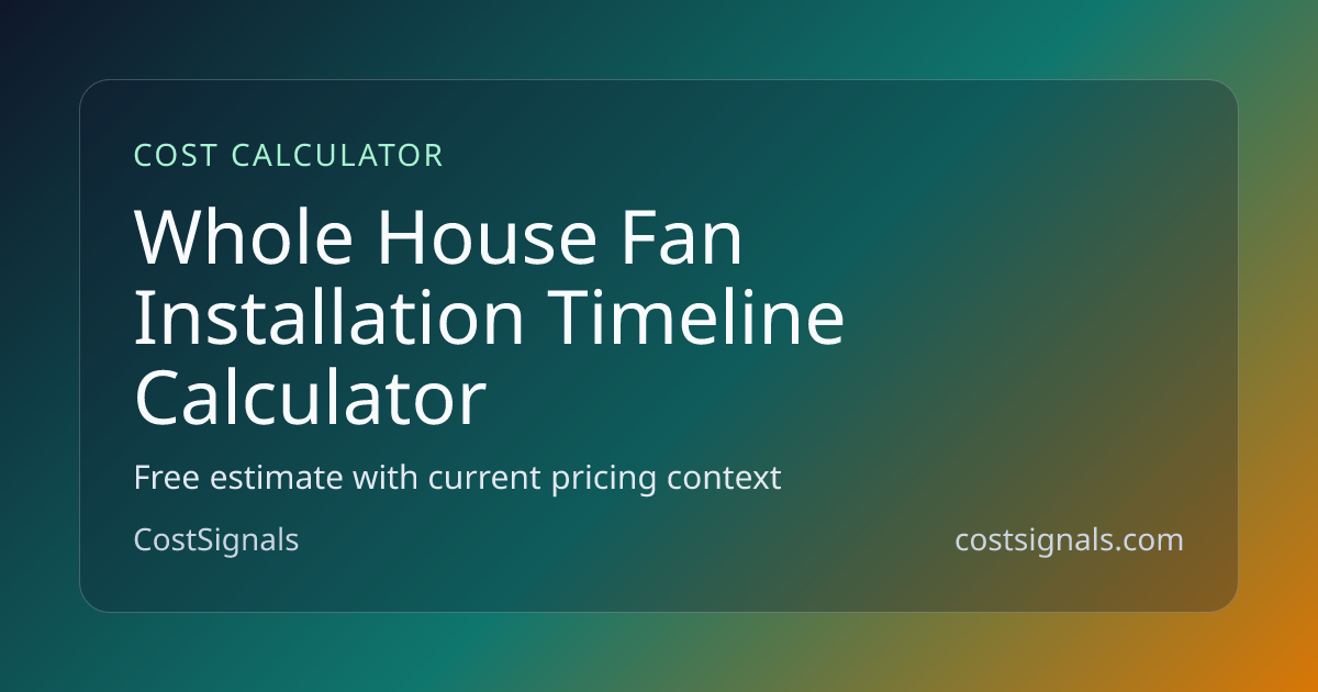 Whole House Fan Installation Timeline Calculator | Project Duration ...